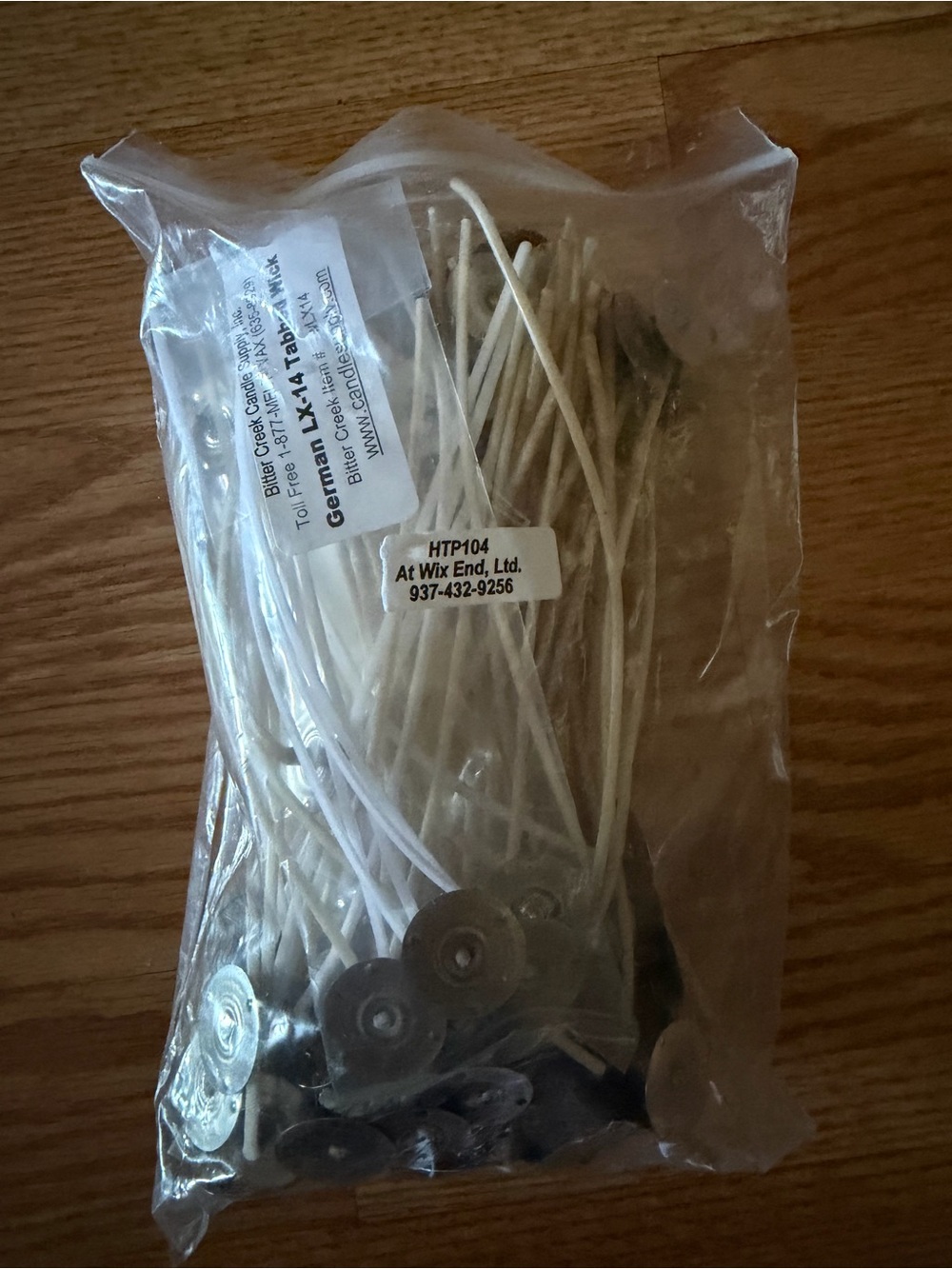 White Candle Wicks with Metal Tabs